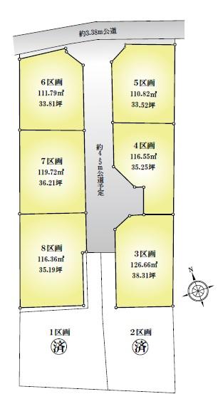 Compartment figure. Land price 22 million yen, Land area 116.55 sq m