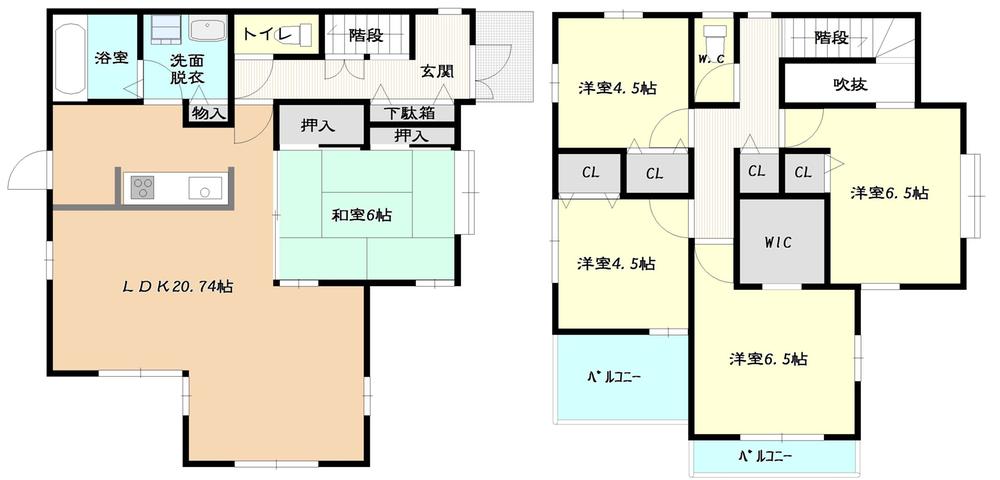 Floor plan. 22,300,000 yen, 5LDK, Land area 140.55 sq m , Building area 116.55 sq m