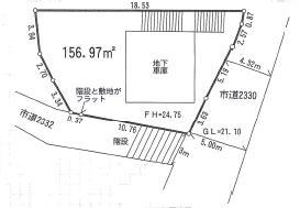 Compartment figure. Land price 36,800,000 yen, Land area 156.97 sq m