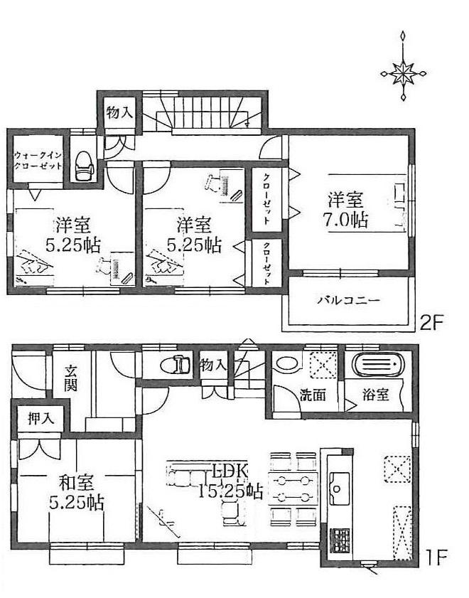 Floor plan. (3 Building), Price 25,300,000 yen, 4LDK, Land area 111.53 sq m , Building area 93.15 sq m