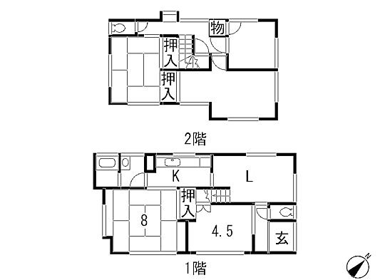 Floor plan. 12.5 million yen, 5DK, Land area 98.83 sq m , Building area 102.03 sq m