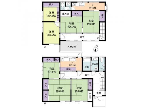 Floor plan. 16.8 million yen, 7K, Land area 167.06 sq m , Building area 103.62 sq m