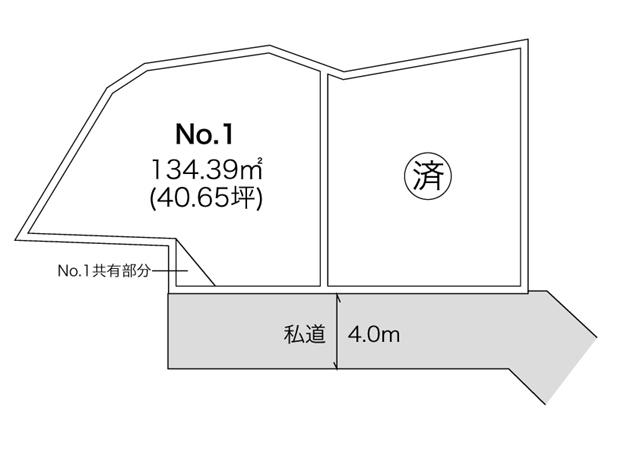 Compartment figure. Land price 19.9 million yen, Land area 134.39 sq m compartment view