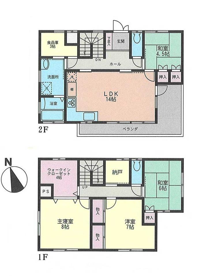 Floor plan. 34,800,000 yen, 4LDK, Land area 245.72 sq m , Building area 117.58 sq m