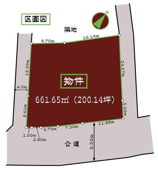 Compartment figure. Land price 55 million yen, Land area 661.65 sq m