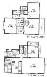 Floor plan. 21,800,000 yen, 4LDK, Land area 145.27 sq m , Building area 101.01 sq m
