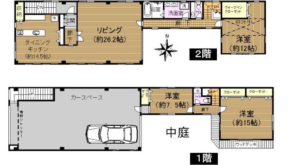 Floor plan. 49 million yen, 3LDK, Land area 221.38 sq m , Building area 270.31 sq m