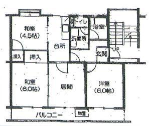 Floor plan. 4K, Price 2.9 million yen, Occupied area 56.45 sq m , Balcony area 9 sq m