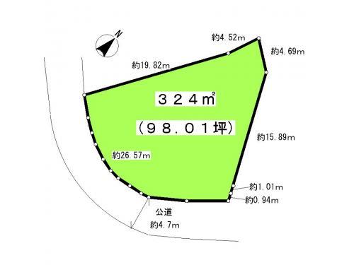 Compartment figure. Land price 32 million yen, Land area 324 sq m