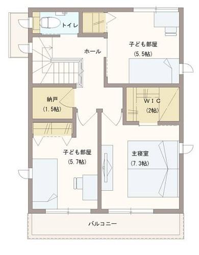 Building plan example (floor plan).  [2-floor plan view]  ※ The above plan, Based on the conditions of each residential land, Those that tried to create to become our, Or sell a house of this plan, It does not require the construction of this plan.