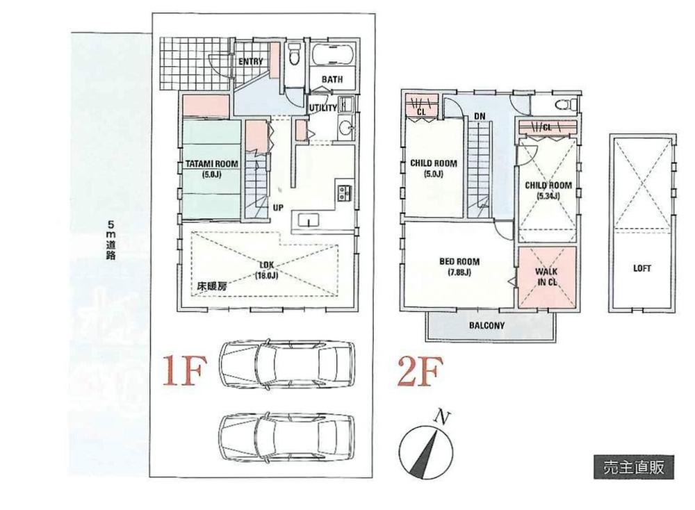 Floor plan. 28,900,000 yen, 4LDK + S (storeroom), Land area 129.36 sq m , Building area 106.82 sq m