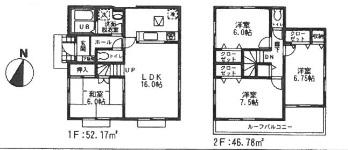Floor plan. (4 Building), Price 27.3 million yen, 4LDK, Land area 111.8 sq m , Building area 98.95 sq m