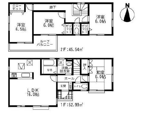Floor plan. (7 Building), Price 23,900,000 yen, 4LDK, Land area 129.71 sq m , Building area 98.53 sq m