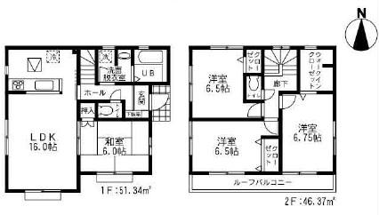Floor plan. (Building 2), Price 21.9 million yen, 4LDK, Land area 137.64 sq m , Building area 97.71 sq m