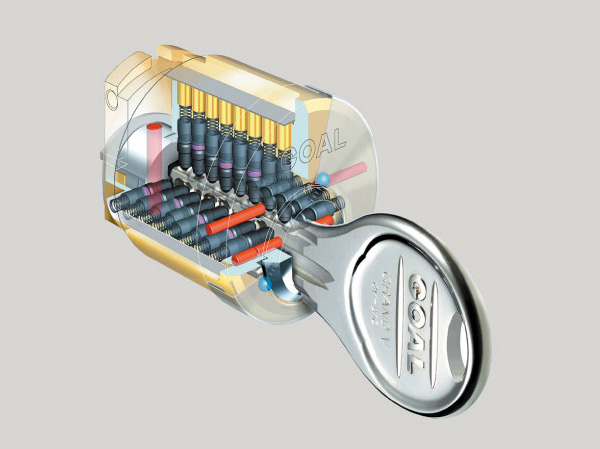 Security.  [Dimple key cylinder] Adopting the excellent V18 cylinder to strongly operability and durability to the picking, Also realize about 12 billion kinds of key pattern. Not only makes it difficult to duplicate, Also to prevent incorrect tablets, such as picking. (Conceptual diagram)