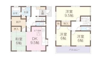 Floor plan. 22,800,000 yen, 4DK, Land area 100.27 sq m , Building area 98.54 sq m