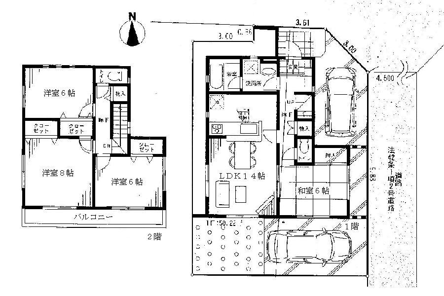 Floor plan. 24,800,000 yen, 4LDK, Land area 100.3 sq m , Building area 95.58 sq m