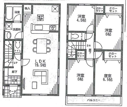 Floor plan. 22,800,000 yen, 4LDK, Land area 112.12 sq m , Building area 95.58 sq m