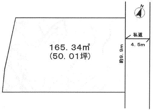 Compartment figure. Land price 7.7 million yen, Land area 165.34 sq m