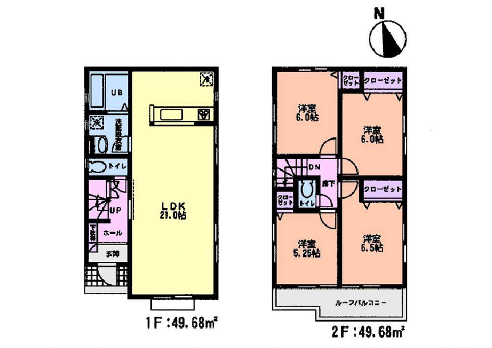 Floor plan. (Kuno six terms 2 Building), Price 22,900,000 yen, 4LDK, Land area 203.66 sq m , Building area 99.36 sq m