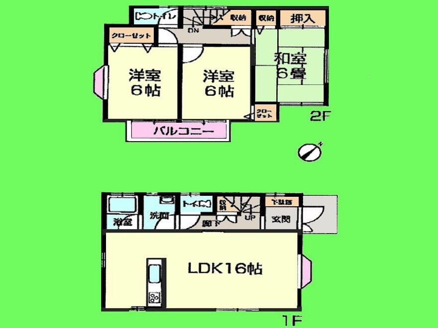 Floor plan. 20.8 million yen, 3LDK, Land area 100.17 sq m , Building area 81.8 sq m