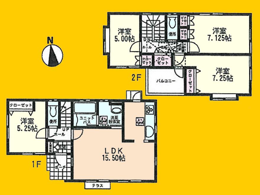 Floor plan. (5 Building), Price 31,800,000 yen, 4LDK, Land area 117.7 sq m , Building area 93.56 sq m