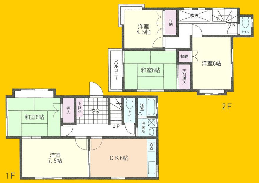Floor plan. 21 million yen, 5DK, Land area 120.56 sq m , Building area 94.36 sq m