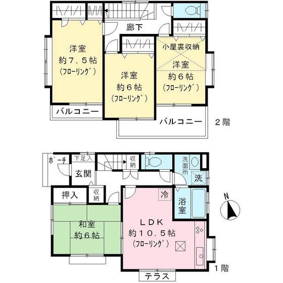 Floor plan. 23.5 million yen, 4LDK, Land area 116.53 sq m , Building area 112.4 sq m