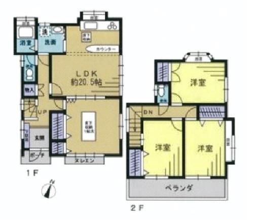 Floor plan. 19,800,000 yen, 3LDK, Land area 118.31 sq m , Building area 94.46 sq m