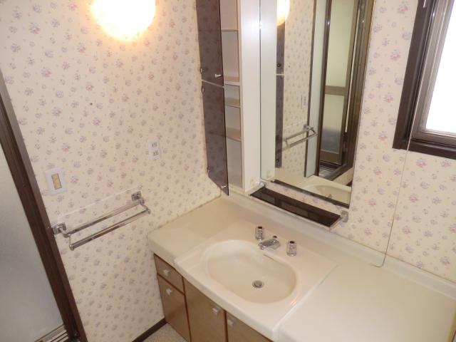 Wash basin, toilet. Easy-to-use washroom. 