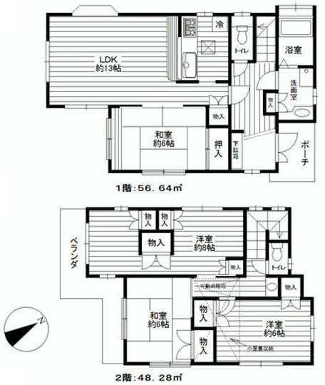 Floor plan. 21.9 million yen, 4LDK, Land area 131.82 sq m , Building area 104.92 sq m