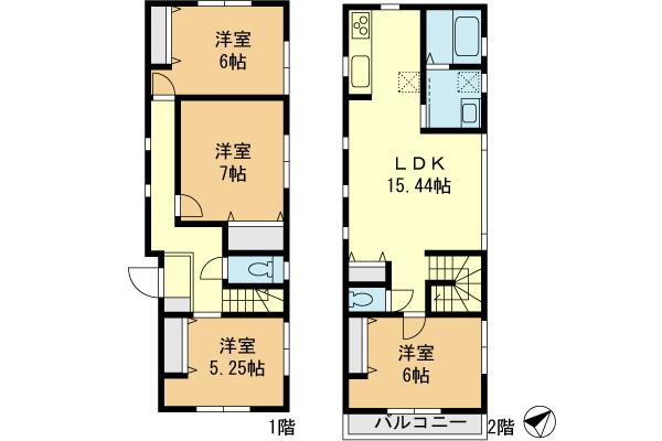 Floor plan. 28.8 million yen, 2LDK + 2S (storeroom), Land area 98.72 sq m , Building area 94.81 sq m floor plan