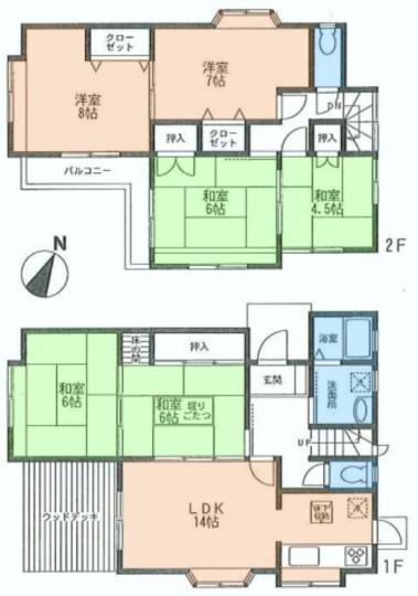 Floor plan. 23.8 million yen, 6LDK, Land area 146.63 sq m , Building area 113.61 sq m