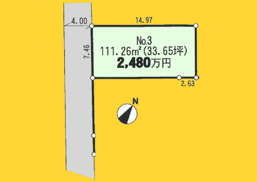 Compartment figure. Land price 24,800,000 yen, Land area 111.26 sq m