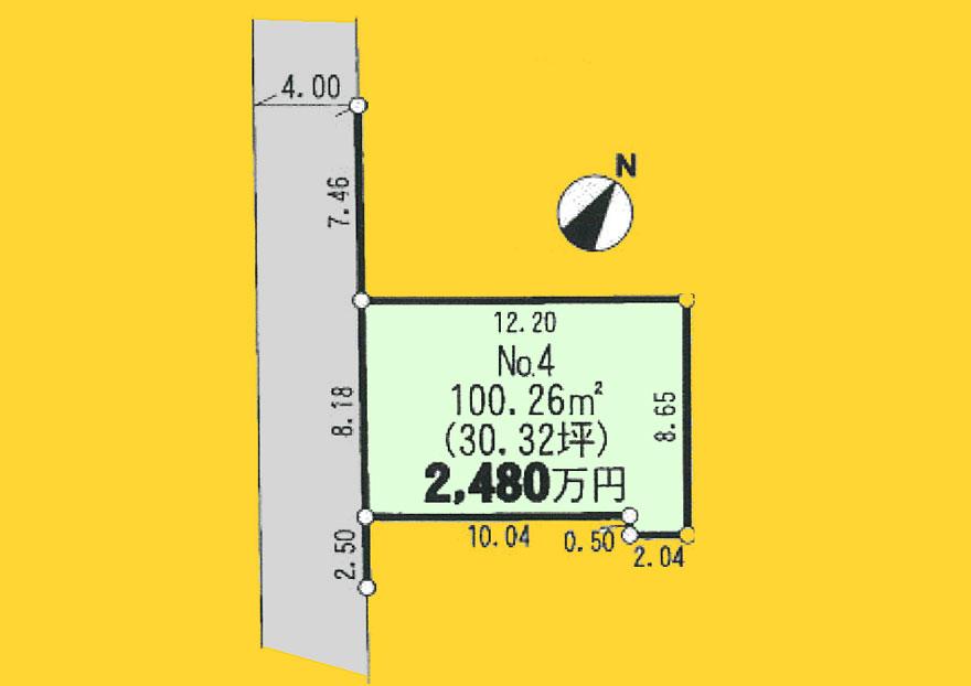 Compartment figure. Land price 24,800,000 yen, Land area 100.26 sq m