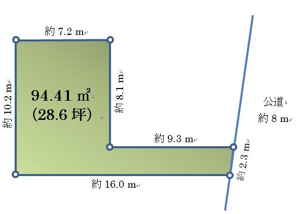 Compartment figure. Land price 6.9 million yen, Land area 94.41 sq m