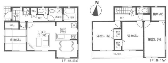 Floor plan. 37.5 million yen, 4LDK, Land area 173.11 sq m , Building area 95.58 sq m