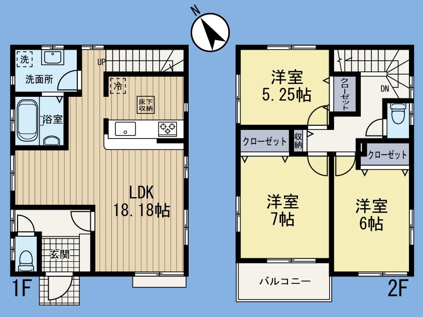 Floor plan. (4 Building), Price 31.5 million yen, 3LDK, Land area 109 sq m , Building area 90.05 sq m