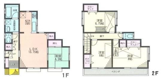 Floor plan. 16.8 million yen, 4LDK, Land area 116.51 sq m , Building area 93.14 sq m