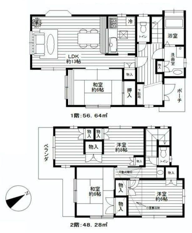 Floor plan. 21.9 million yen, 4LDK, Land area 131.82 sq m , Building area 104.92 sq m floor plan