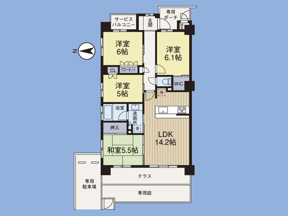 Floor plan. 4LDK, Price 23.8 million yen, Occupied area 80.81 sq m , Balcony area 2.81 sq m square room