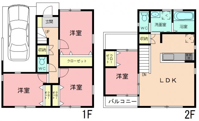 Floor plan. 27,800,000 yen, 4LDK, Land area 79.82 sq m , Building area 86.94 sq m