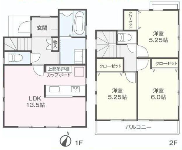 Floor plan. 28.8 million yen, 3LDK, Land area 76.07 sq m , Building area 75.35 sq m floor plan