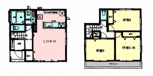 Floor plan. 28.8 million yen, 3LDK, Land area 79.89 sq m , Building area 81.15 sq m