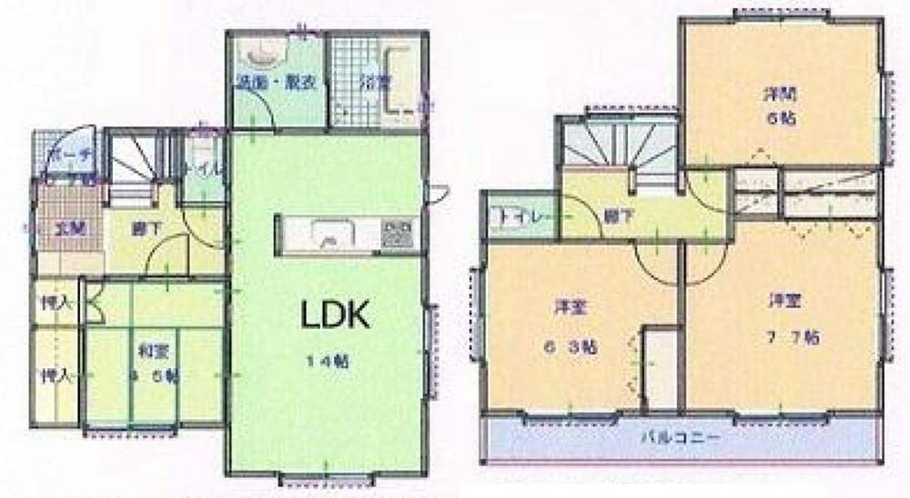 Floor plan. (2 ●), Price 24,300,000 yen, 4LDK, Land area 100.99 sq m , Building area 92.95 sq m