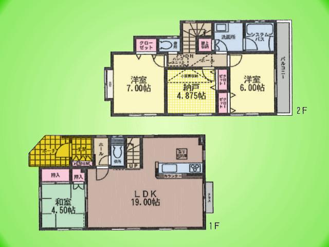 Floor plan. (6 Building), Price 33,500,000 yen, 3LDK+S, Land area 90.54 sq m , Building area 96.05 sq m