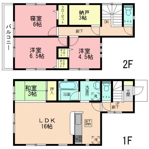 Floor plan. 29,800,000 yen, 3LDK+S, Land area 102.03 sq m , Building area 92.34 sq m