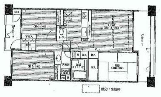 Floor plan. 3LDK, Price 23,900,000 yen, Occupied area 70.28 sq m , Balcony area 11.71 sq m