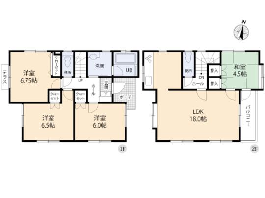 Floor plan. 25,800,000 yen, 4LDK, Land area 92.56 sq m , Building area 94.39 sq m floor plan