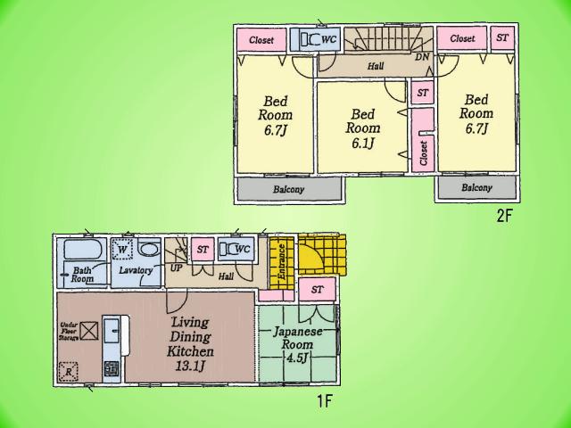 Floor plan. (3 Building), Price 26.7 million yen, 4LDK, Land area 125 sq m , Building area 106.72 sq m